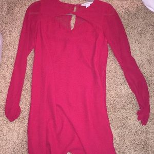 BCBG Red Long Sleeve Dress